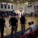 Boy's basketball team on court