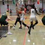 Girl's basketball players on court