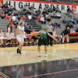 Girl's basketball players on court