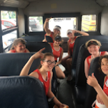 Tennis team on bus