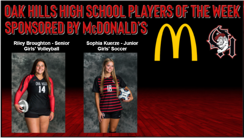 McDonald's Players of the Week Sophia Keurze and Riley Broughton