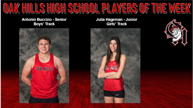 McDonald's Players of the Week Antonio Buccino and Julia Hageman