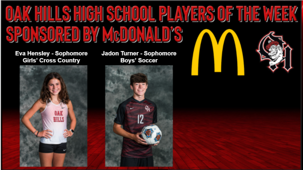 9.15.21 McDonald's Players of the Week, Eva Hensley - Girls Cross Country and Jadon Turner - Boys Soccer