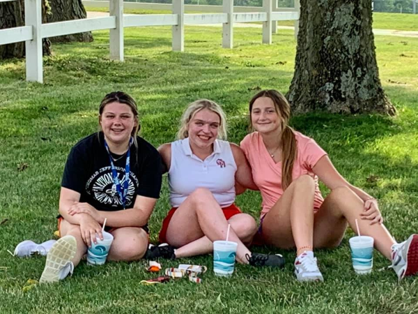 Team Captain, Lydia Essert, with freshmen Ali Roman & Lauren Huster