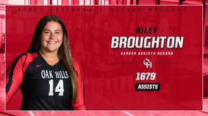 Senior Captain Riley Broughton Sets New Career Assist Record For Girls' Volleyball